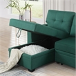 Carell Furniture Polyester Fabric Reversible Sleeper Sectional Sofa-Green