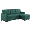 Carell Furniture Polyester Fabric Reversible Sleeper Sectional Sofa-Green