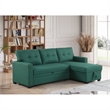 Carell Furniture Polyester Fabric Reversible Sleeper Sectional Sofa-Green
