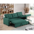 Carell Furniture Polyester Fabric Reversible Sleeper Sectional Sofa-Green