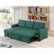 Carell Furniture Polyester Fabric Reversible Sleeper Sectional Sofa-Green
