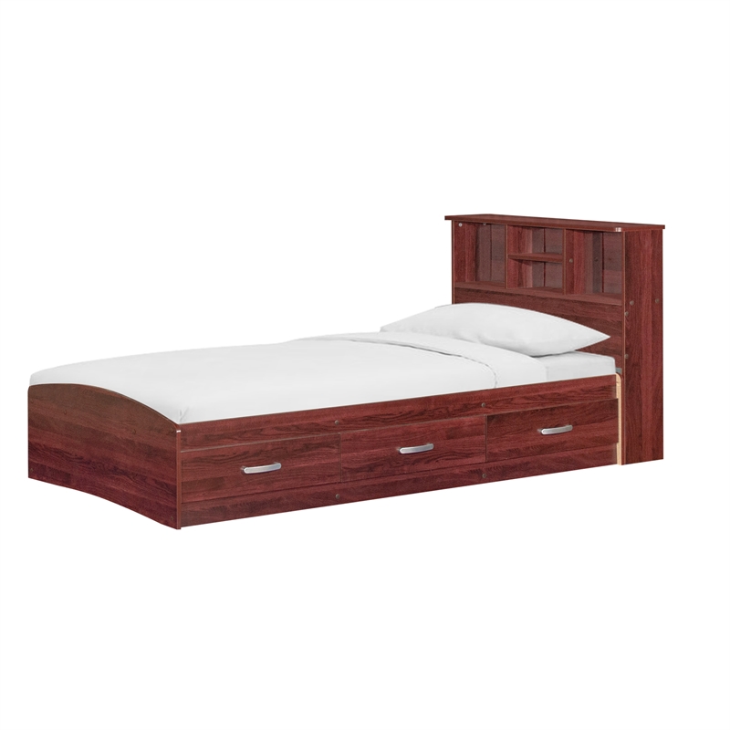 Carell Furniture Modern / Contemporary Wooden Twin Captains Bed in Mahogany