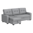 Carell Furniture Polyester Fabric Reversible Sleeper Sectional Sofa - Light Gray