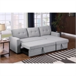 Carell Furniture Polyester Fabric Reversible Sleeper Sectional Sofa - Light Gray