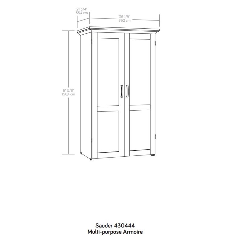 Carell Furniture Engineered Wood Storage Craft Armoire in Mystic Oak