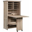 Carell Furniture Engineered Wood Multi-Purpose Storage Craft Armoire in Brown