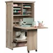 Carell Furniture Engineered Wood Multi-Purpose Storage Craft Armoire in Brown