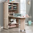 Carell Furniture Engineered Wood Multi-Purpose Storage Craft Armoire in Brown