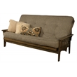 Carell Furniture Queen-size Wood Futon-Linen Stone Mattress