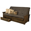 Carell Furniture Queen-size Wood Storage Futon with Gray Mattress