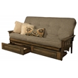 Carell Furniture Queen-size Wood Storage Futon-Linen Stone Mattress