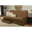 Carell Furniture Queen-size Wood Storage Futon-Mocha Brown Mattress