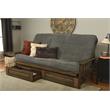 Carell Furniture Queen-size Wood Storage Futon-Thunder Gray Mattress