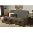 Carell Furniture Queen-size Wood Storage Futon-Thunder Gray Mattress
