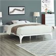 Carell Furniture Modern Sturdy Powder Coated Steel Full Bed Frame in White