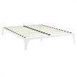 Carell Furniture Modern Sturdy Powder Coated Steel Full Bed Frame in White