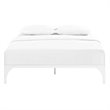 Carell Furniture Modern Sturdy Powder Coated Steel Full Bed Frame in White