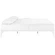 Carell Furniture Modern Sturdy Powder Coated Steel Full Bed Frame in White