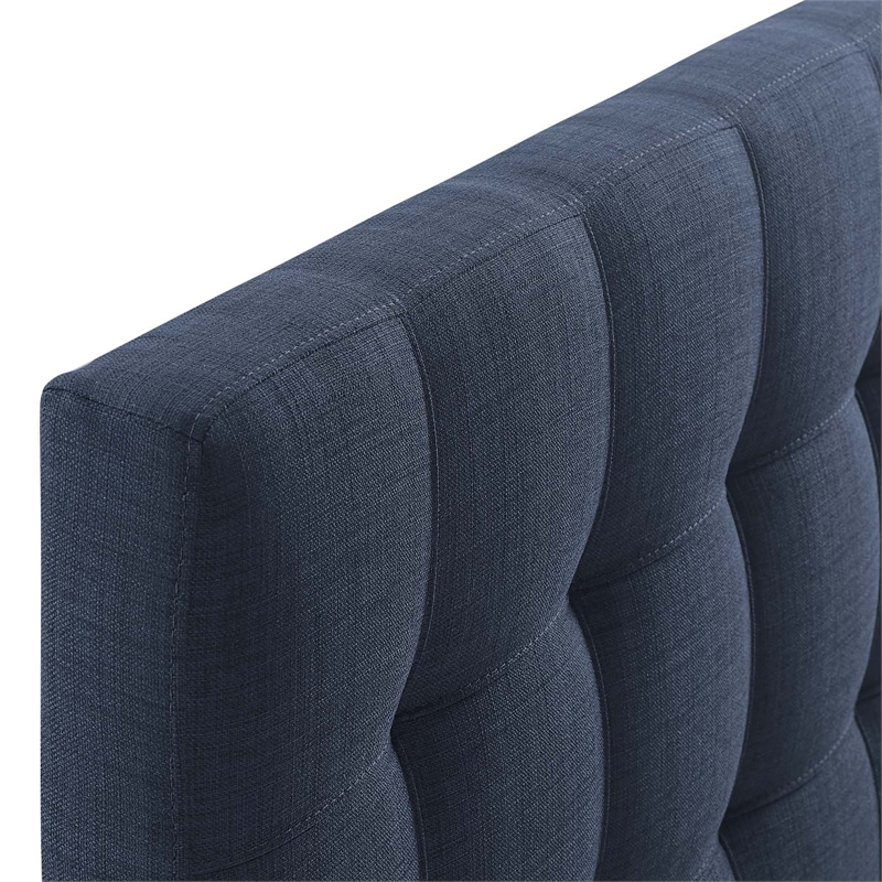 Carell Furniture King Upholstered Polyester Fabric Headboard in Navy
