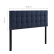 Carell Furniture King Upholstered Polyester Fabric Headboard in Navy