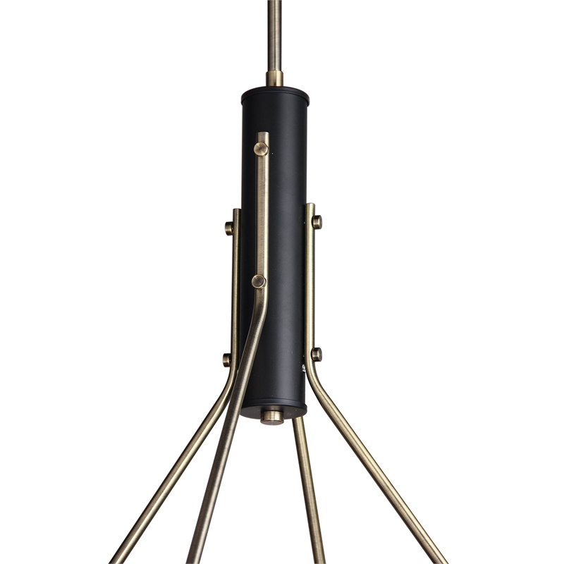 Carell Furniture 4-Light G125 Metal Chandelier in Brass/Black
