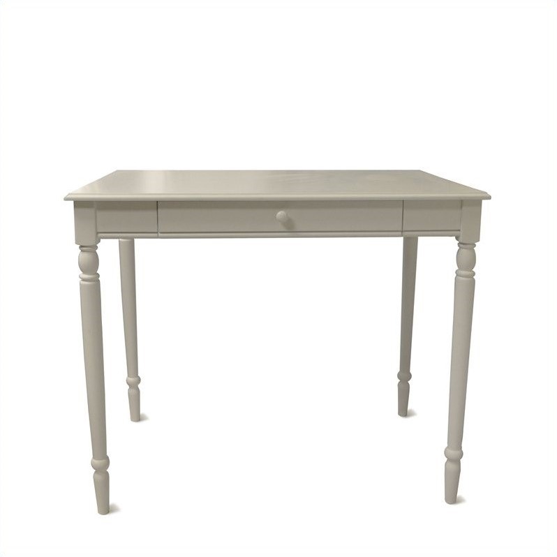 Convenience Concepts French Country Desk in White Wood Finish with Drawer