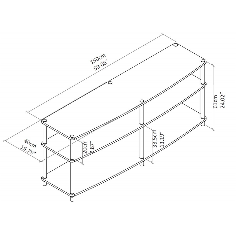 Convenience Concepts Designs2Go Three-Tier 60