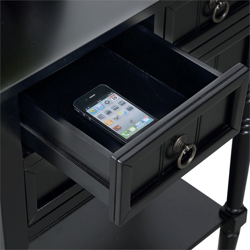 Convenience Concepts Kendra Console Table in Black Wood Finish