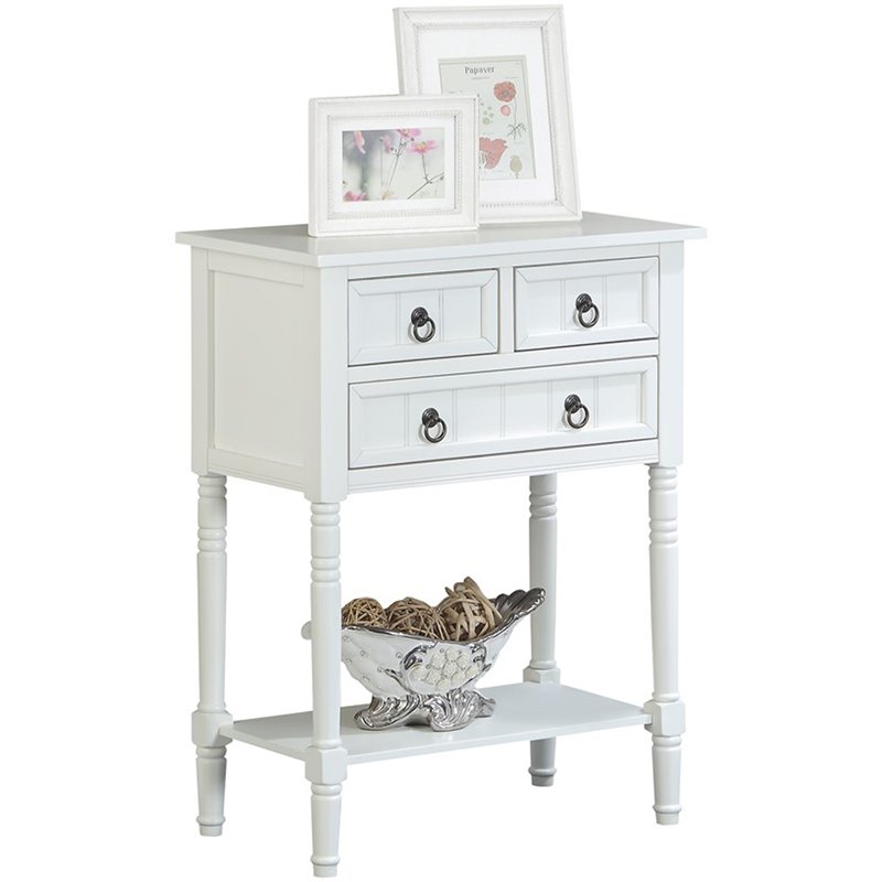 Convenience Concepts Kendra Console Table in White Wood Finish