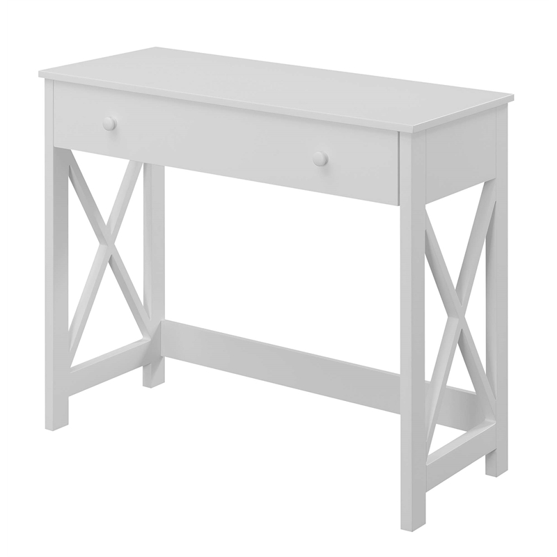 Convenience Concepts Oxford 36 Inch Desk in White Wood Finish
