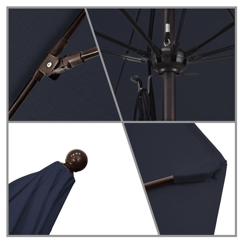 California Umbrella Venture 11' Bronze Market Umbrella in Indigo