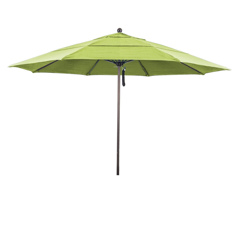 California Umbrella Venture 11' Bronze Market Umbrella in Macaw
