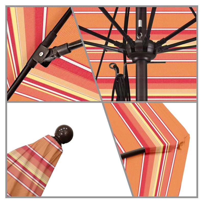 California Umbrella Venture 11' Bronze Market Umbrella in Dolce Mango