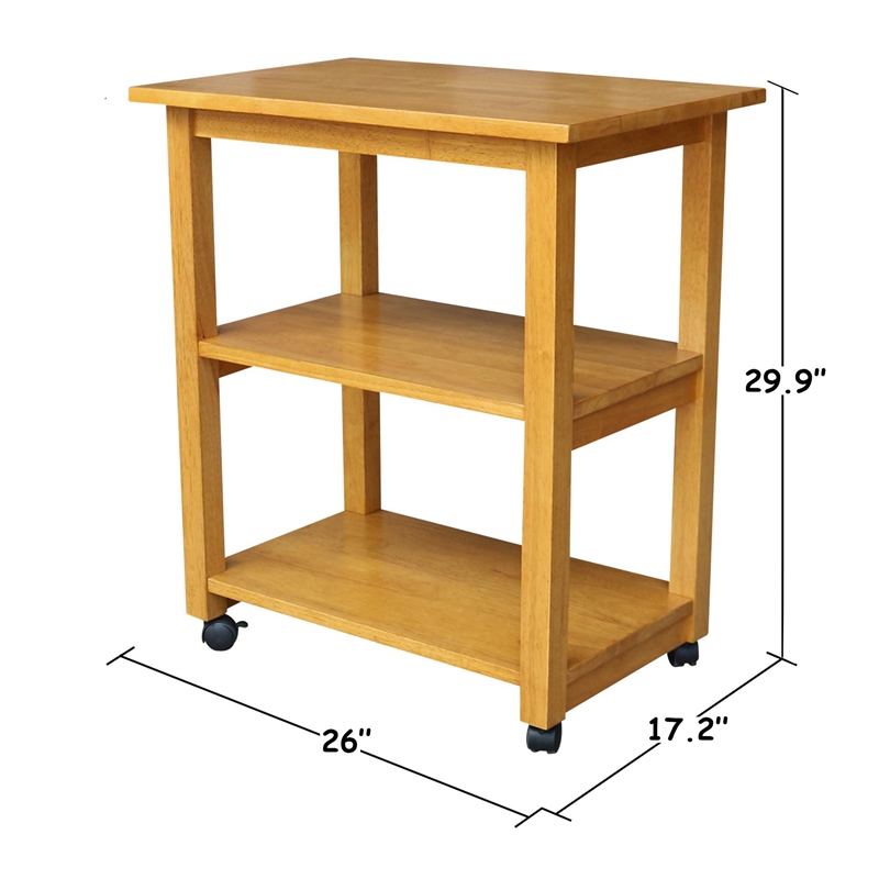 International Concepts Microwave Cart in Medium Oak