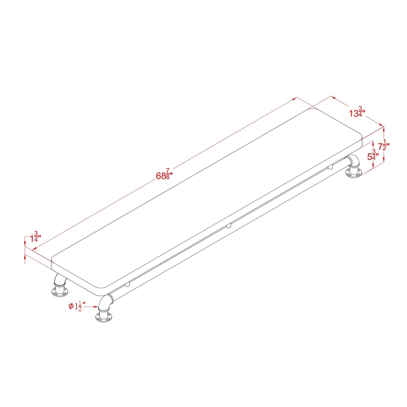 Furniture of America Cyprinus Industrial Metal TV Bridge in Antique Black