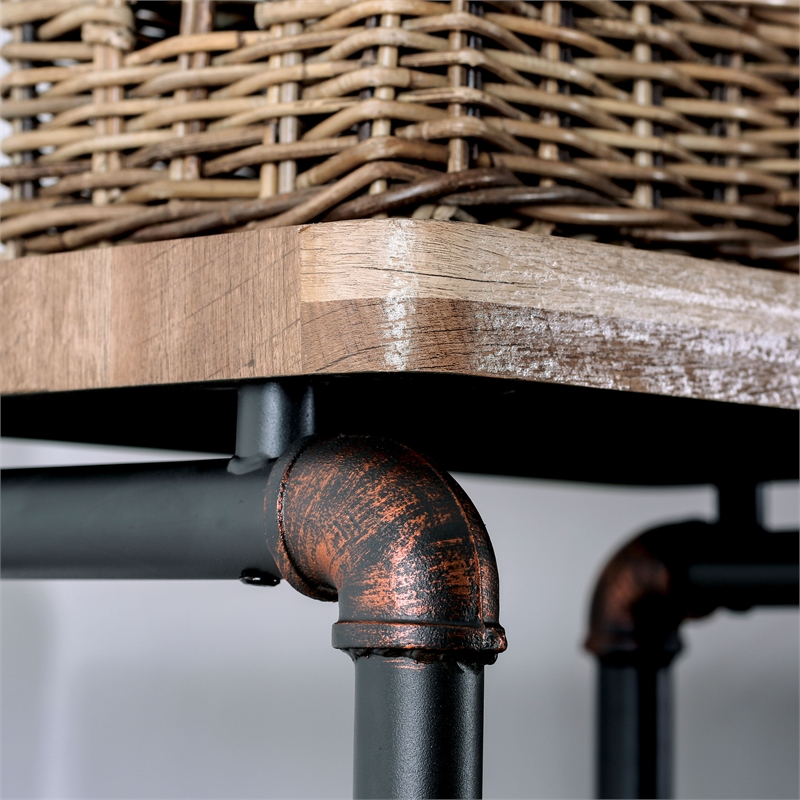 Furniture of America Cyprinus Industrial Metal TV Bridge in Antique Black