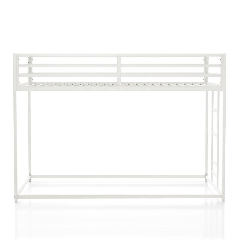 Furniture of America Saintel Iron Twin over Twin Bunk Bed in White