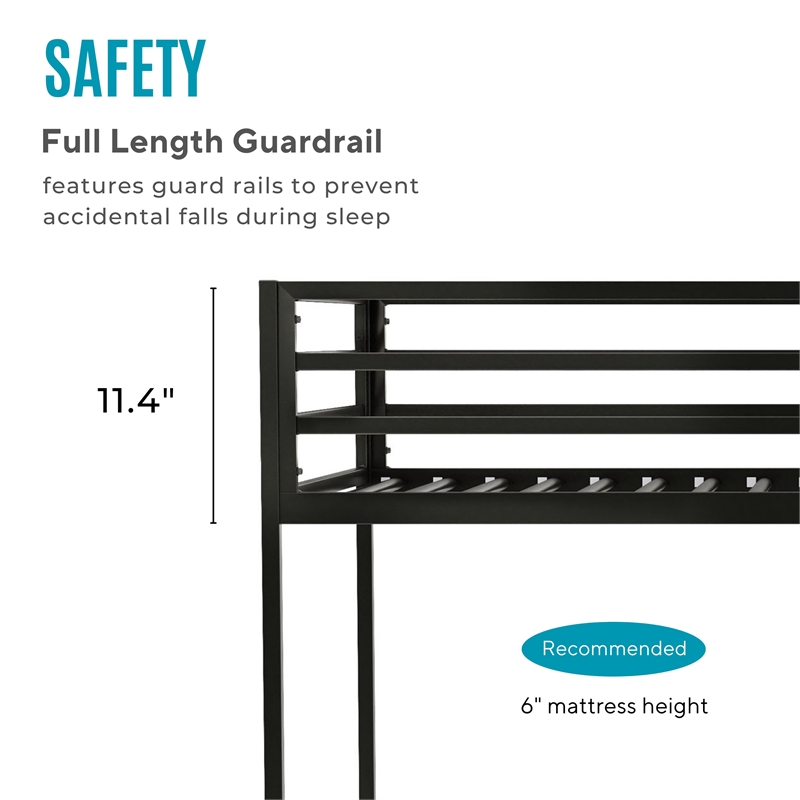 Furniture of America Saintel Iron Twin over Twin Bunk Bed in White