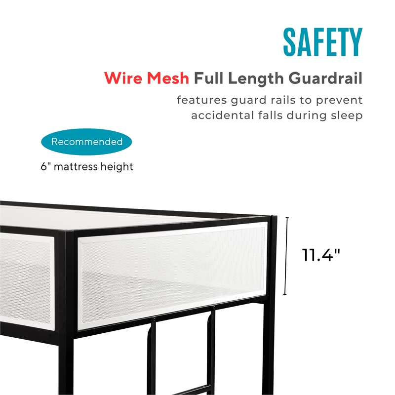 Furniture of America Druman Iron Twin over Twin Bunk Bed in Black