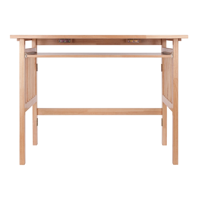 Winsome Mission Transitional Solid Wood Folding Computer Desk in Natural