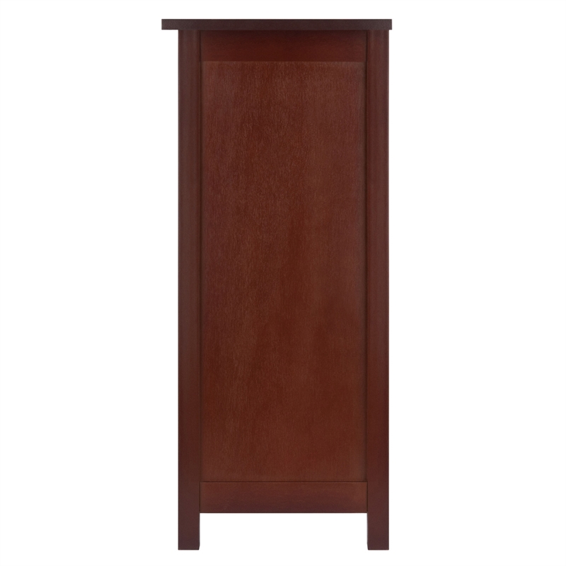 Winsome Milan 3-Tier Solid Wood Long Storage Book Shelf in Antique Walnut