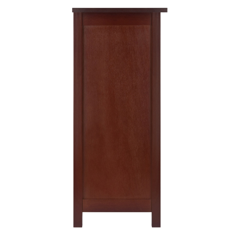 Winsome Milan 3-Tier Solid Wood Long Storage Book Shelf in Antique Walnut