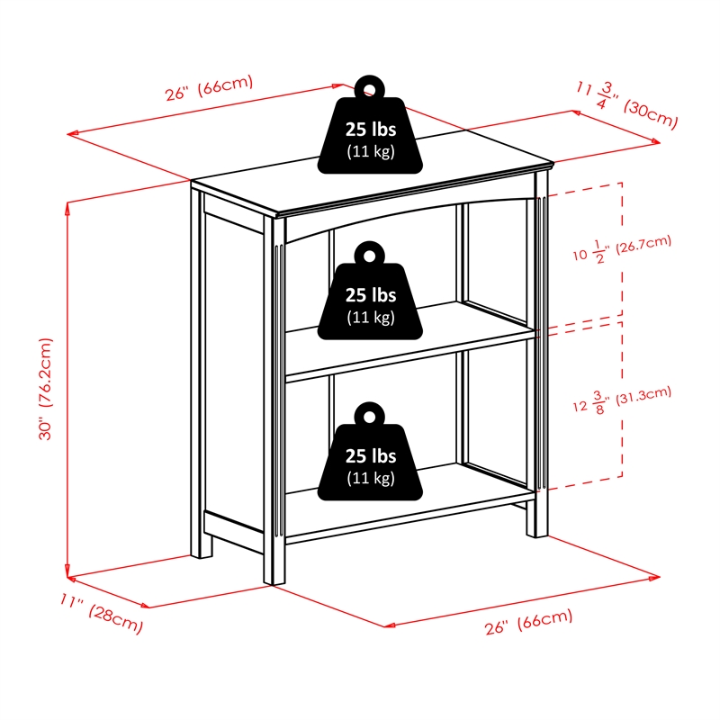 Winsome Terrace Storage Shelf / Bookcase 3-Tier 26