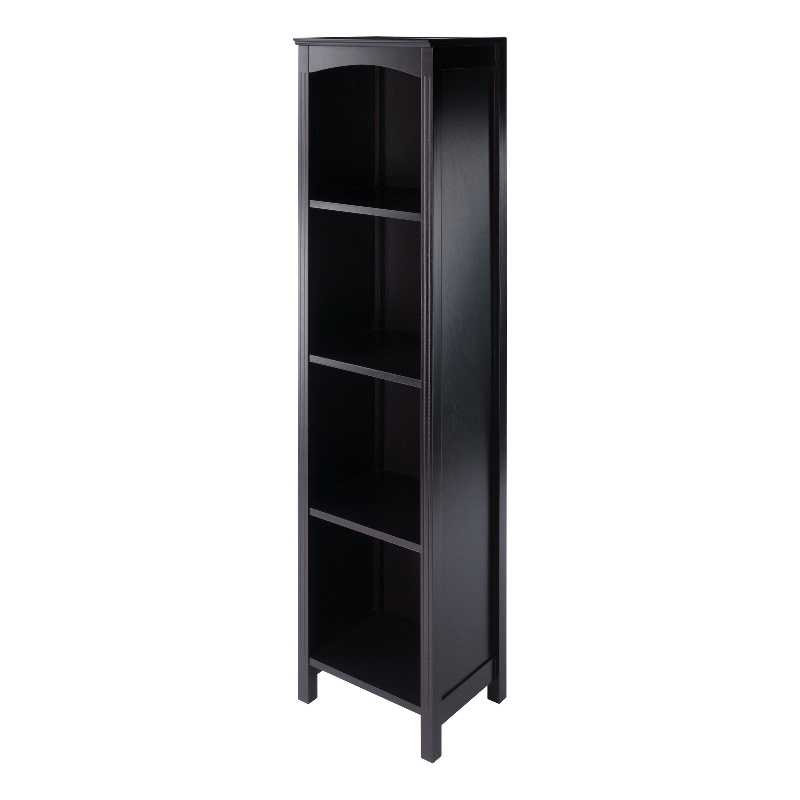 Winsome Terrace Solid Wood Storage Shelf/Bookcase with 5-Tier in Espresso