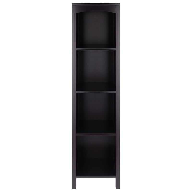 Winsome Terrace Solid Wood Storage Shelf/Bookcase with 5-Tier in Espresso