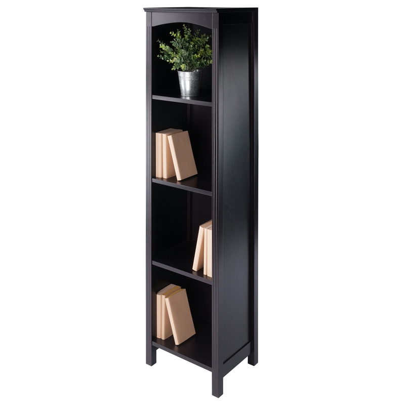 Winsome Terrace Solid Wood Storage Shelf/Bookcase with 5-Tier in Espresso