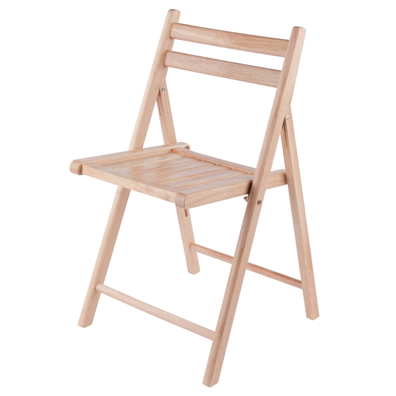 Winsome Robin Transitional Solid Wood Folding Chair Set in Natural (Set of 4)