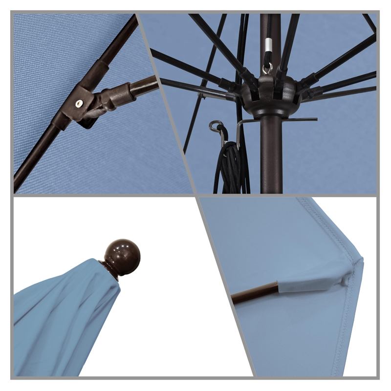 California Umbrella Venture 11' Bronze Market Umbrella in Air Blue