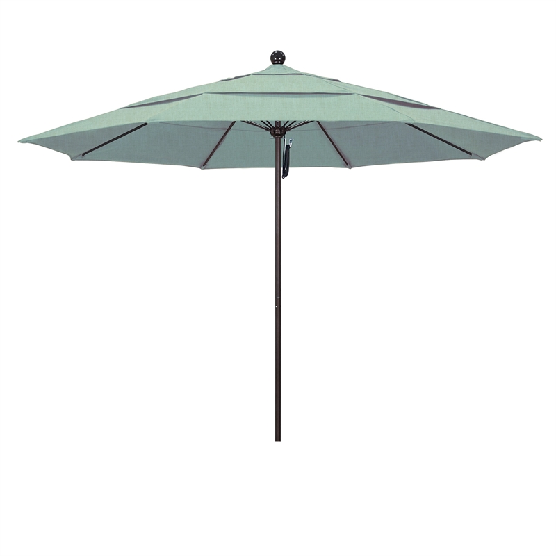 California Umbrella Venture 11' Bronze Market Umbrella in Spa
