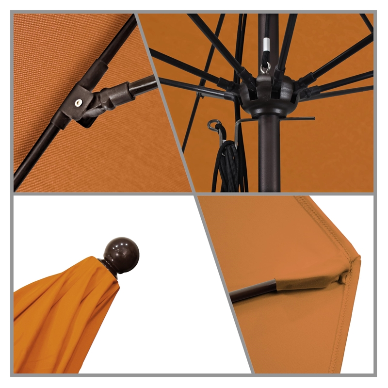 California Umbrella Venture 11' Bronze Market Umbrella in Tuscan